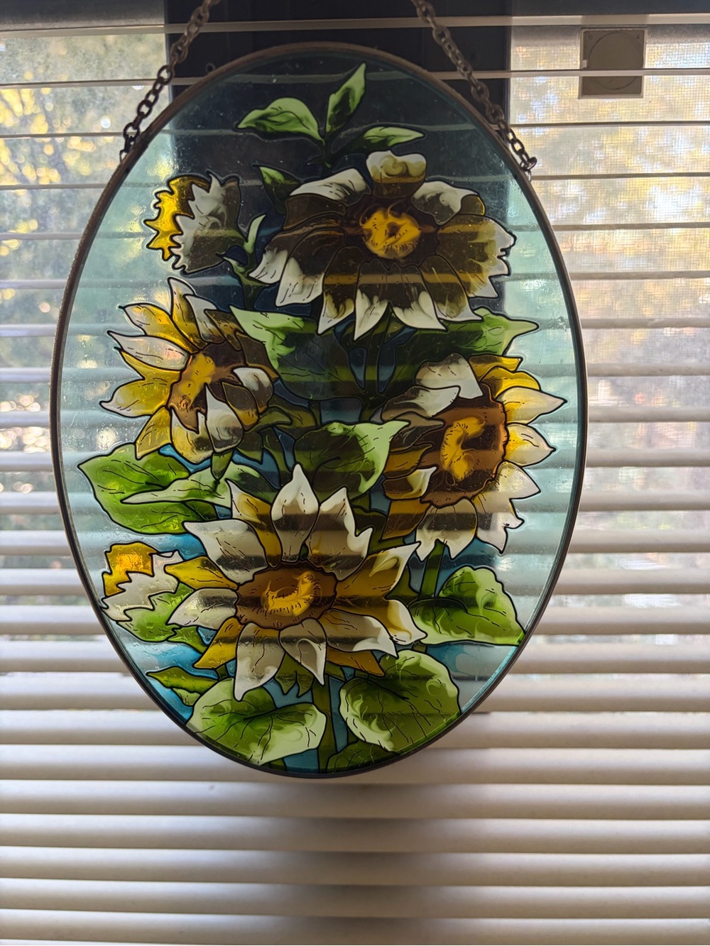Sunflower Window Art - Yellow and Green Floral